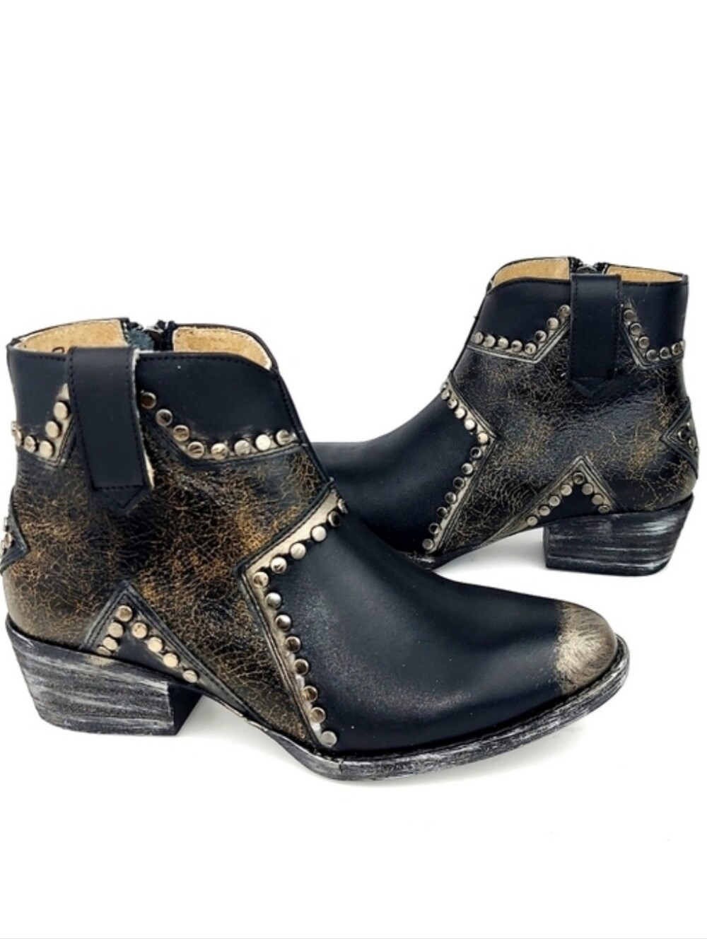 Corral Circle G Star Inlay Leather Ankle Boots 7 NWOT